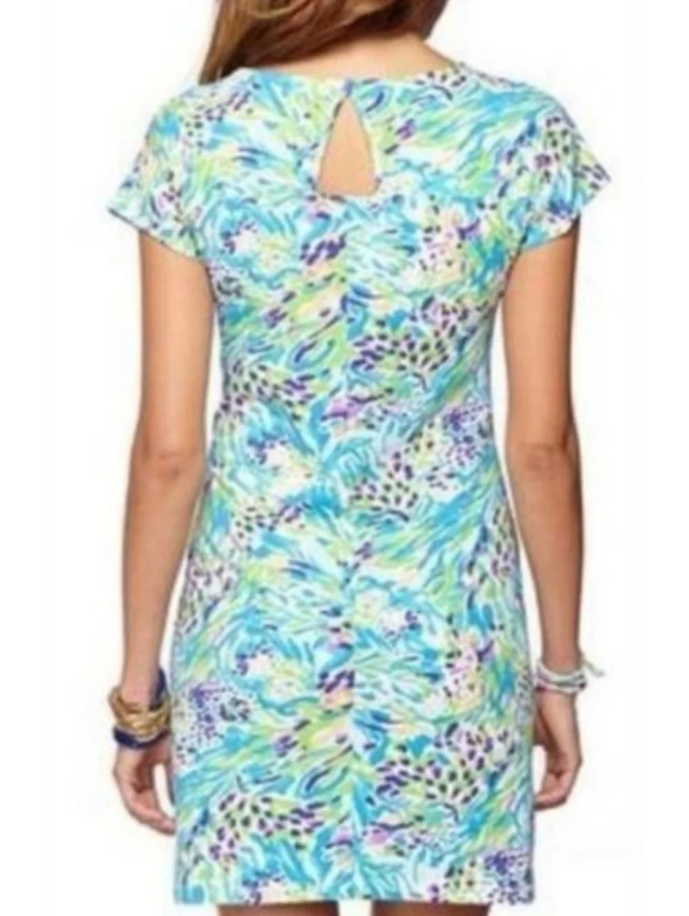 Lilly Pulitzer Daniella Dress In Resort White Sea Soiree, Blue Green Purple, L - Picture 2 of 9